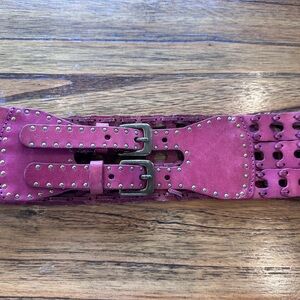 Pink Leather Belt